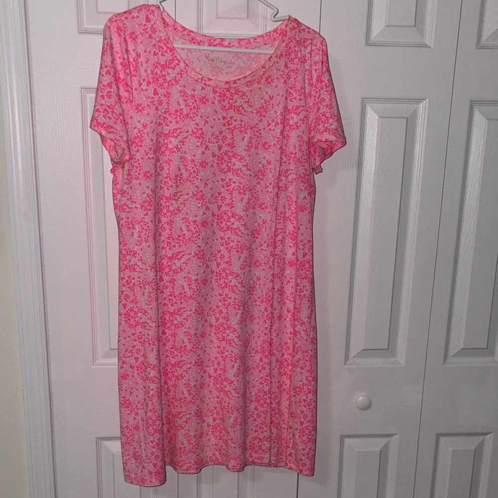 Lilly Pulitzer Pink & Hot Pink Printed Short Sleeve Dress